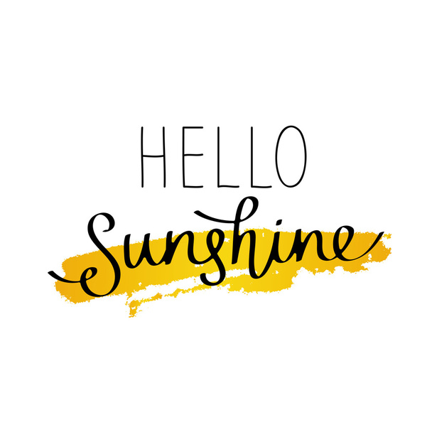Hello Sunshine. Fashionable calligraphy.  - Вектор,изображение
