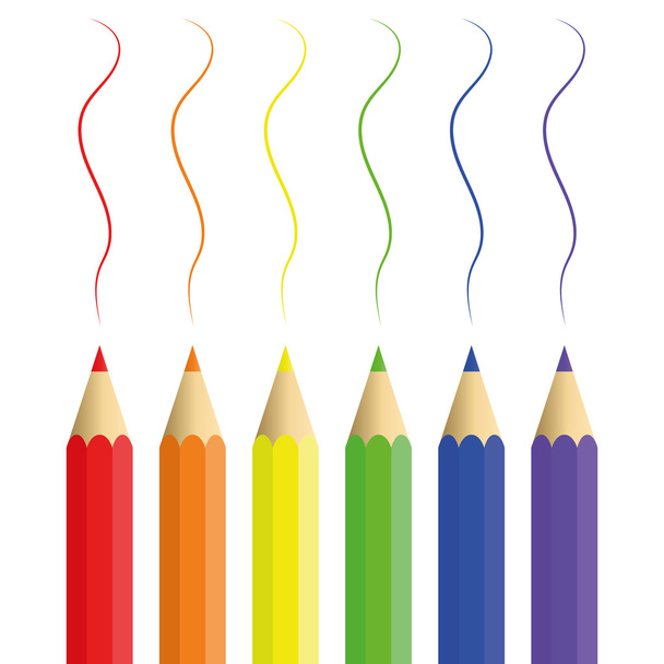 карандаши из шести цветов
.  - Вектор,изображение