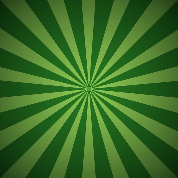 Dark green grunge sunbeam background. Sun rays abstract wallpaper.  - ベクター画像