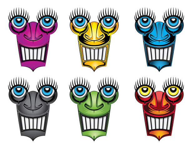 роботизована істота дизайн маски обличчя Векторні ілюстрації
 - Вектор, зображення