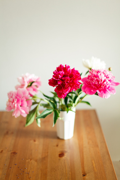 Peonies. Wildflowers in a glass - Фото, изображение