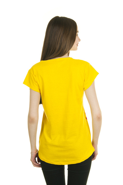 Γυναικεία οπίσθια προβολή στο t-shirt - Φωτογραφία, εικόνα