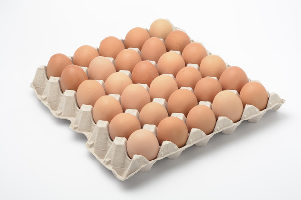 Brown eggs, full carton - Zdjęcie, obraz