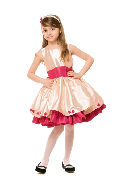 Playful little lady in a dress - Photo, Image