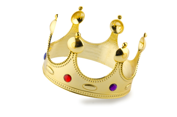 Gold crown isolated on the white - Photo, Image