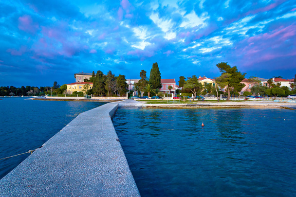 Zadar partján kék este megtekintése - Fotó, kép