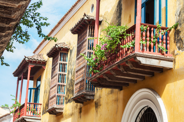 Μπαλκόνι στην Cartagena de Indias - Φωτογραφία, εικόνα