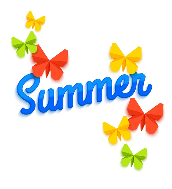 Summer Sale Banner with paper butterfly and confetti. Summer Sale background. Summer Sale poster. Summer Sale banner template. Summer Sale vector. Summer Sale design. Vector illustration. - ベクター画像
