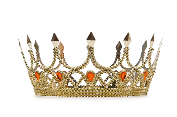 Gold crown isolated on the white - Zdjęcie, obraz