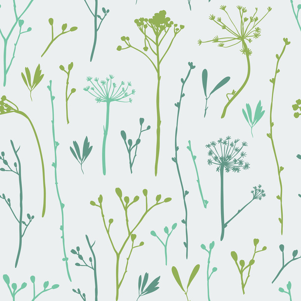 Seamless pattern with silhouettes of flowers  - Vektör, Görsel