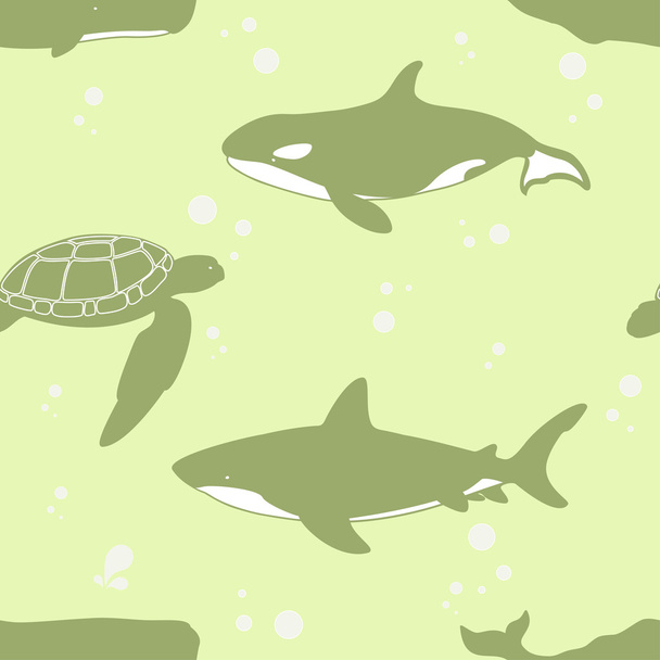 Seamless pattern with marine animals. - ベクター画像
