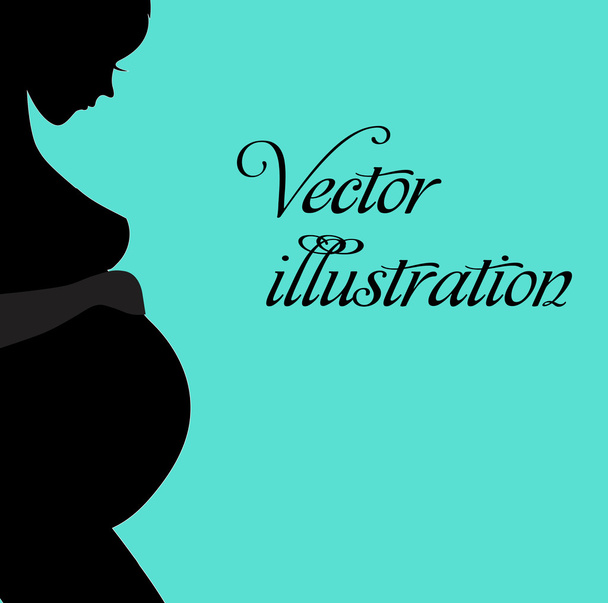 Silueta vectorial de mujer sobre fondo colorido
 - Vector, imagen