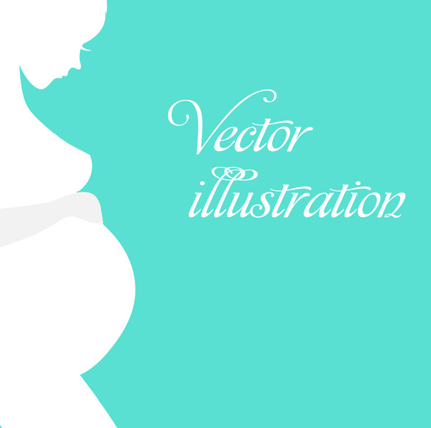 Vector silhouette of woman on colorful background - Vetor, Imagem
