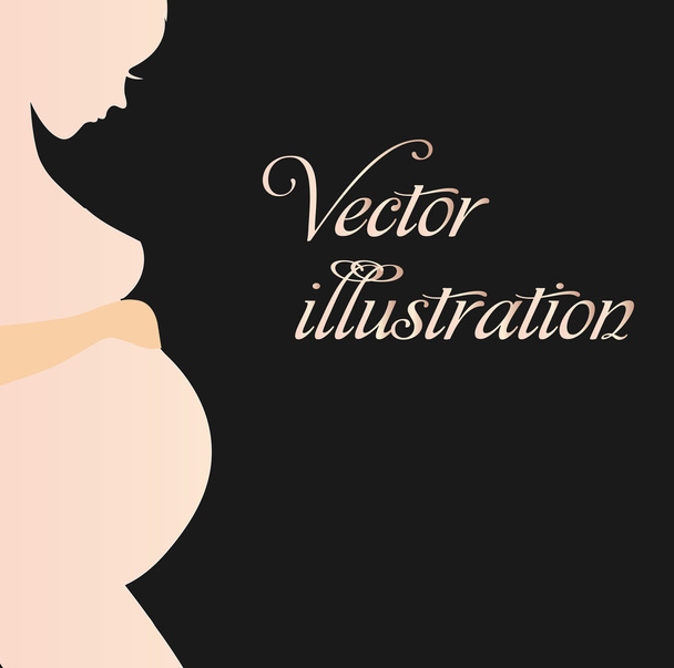 Vector silhouette of woman on colorful background - Vektör, Görsel