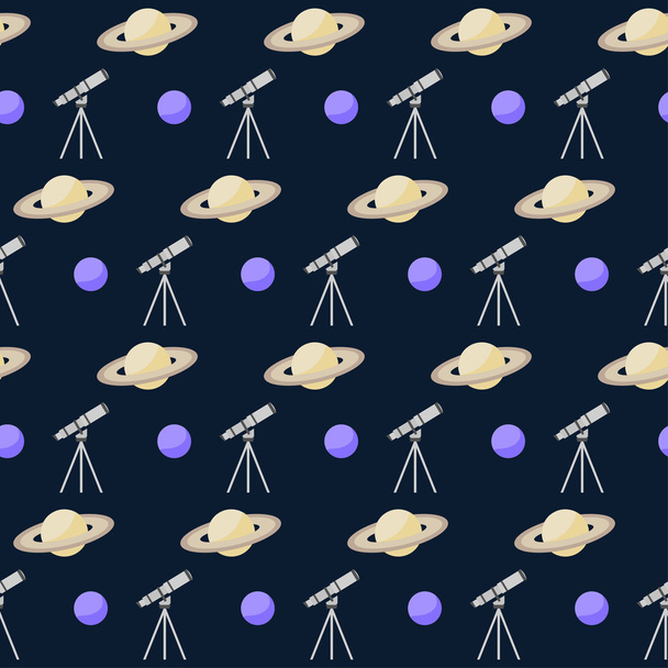 Cartoon cosmic seamless pattern background.  - Vector, Image