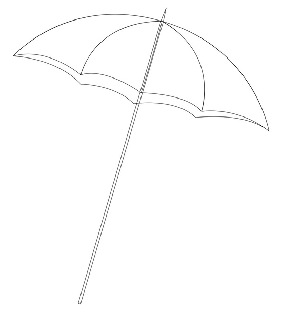 Пляж і велика парасолька
 - Вектор, зображення