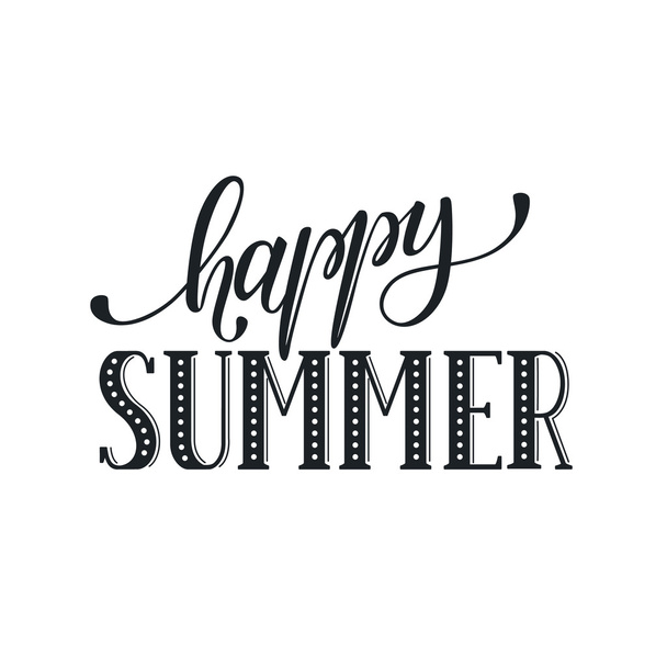 happy summer wording - Vector, Image