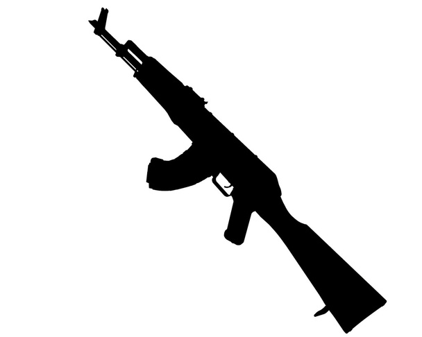 akm saldırı tüfeği siyah beyaz - Fotoğraf, Görsel