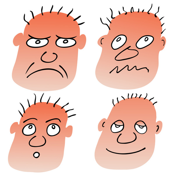 ベクトルの異なる顔の表情 - ベクター画像