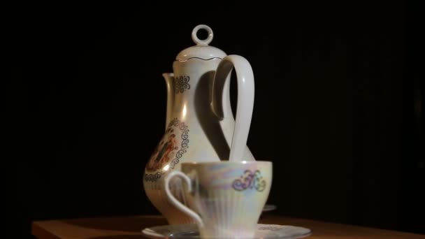 Tea set on the table - Footage, Video