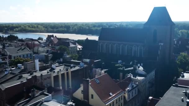 Torun Kuzey Polonya Vistula Nehri üzerinde bir şehirdir - Video, Çekim