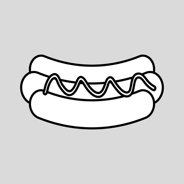 иконка хот-дога, векторная иллюстрация
 - Вектор,изображение