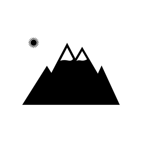 Icono de las montañas. Picos en la nieve. Ilustración vectorial
. - Vector, Imagen