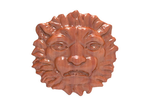 3D illustratie van Leeuw hoofd. metalen hoofd van een leeuw. sieraden hoofd van Leeuw. gouden hoofd van Leeuw. Houten hoofd van Leeuw. transparant hoofd van Leeuw. diamant gebarsten krassen - Foto, afbeelding