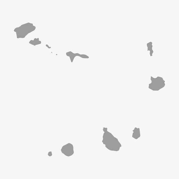 Mapa de Cabo Verde en gris sobre fondo blanco
 - Vector, Imagen
