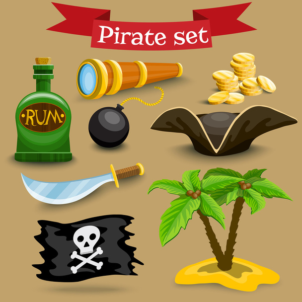 Conjunto com simbols pirata
 - Vetor, Imagem