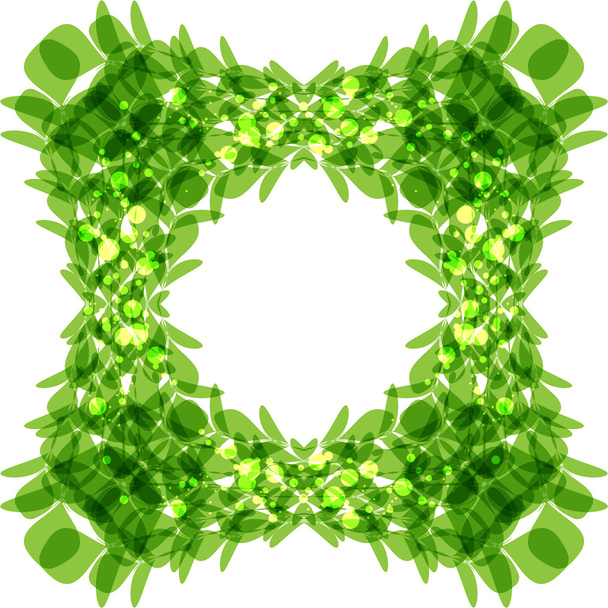Green leaves frame - Διάνυσμα, εικόνα