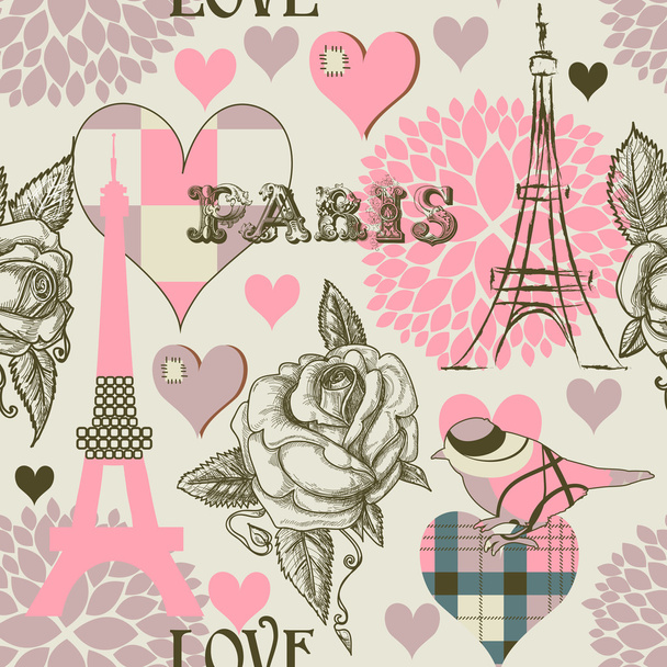 Paris seamless pattern - Wektor, obraz