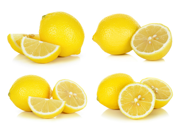 gele citroen geïsoleerd op de witte achtergrond - Foto, afbeelding