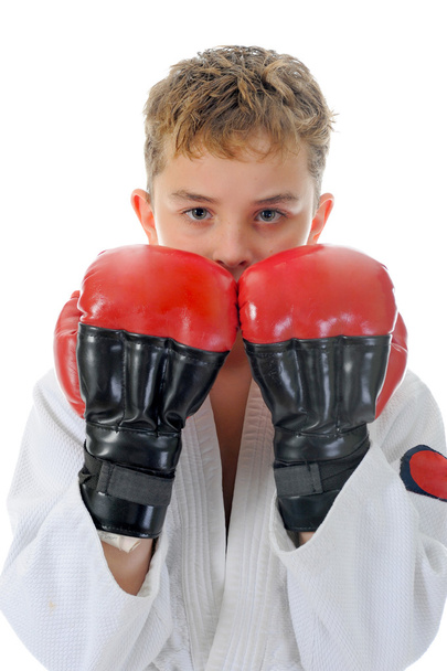 Young boy training karate. - Fotografie, Obrázek