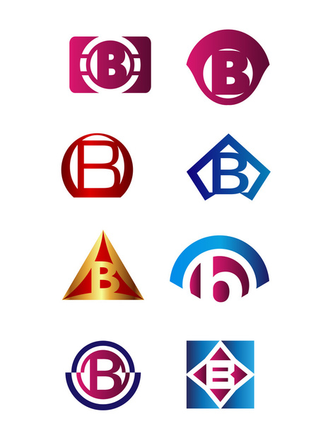 Mektup B logo kimlik kurumsal marka vektör simgesi tasarım şablonunu ayarla - Vektör, Görsel