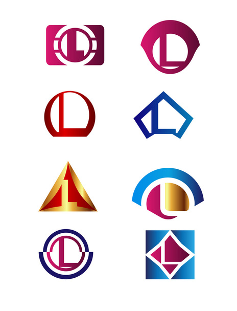 Mektup L logo kimlik kurumsal marka vektör simgesi tasarım şablonunu ayarla - Vektör, Görsel