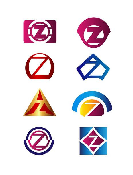 Set of letter Z logo Branding Identity Corporate vector symbol design template - Vector, Image