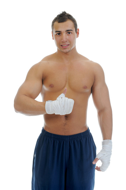 Portrait of athletic boxer - Φωτογραφία, εικόνα