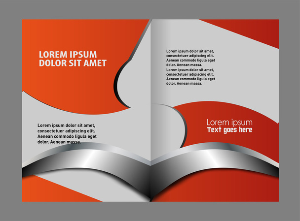 Blu bi-fold brochure modello di design, opuscolo aziendale, opuscolo
 - Vettoriali, immagini