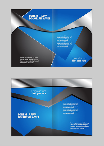 Vector empty bi-fold brochure print template design, newsletter booklet layout - Vector, Image