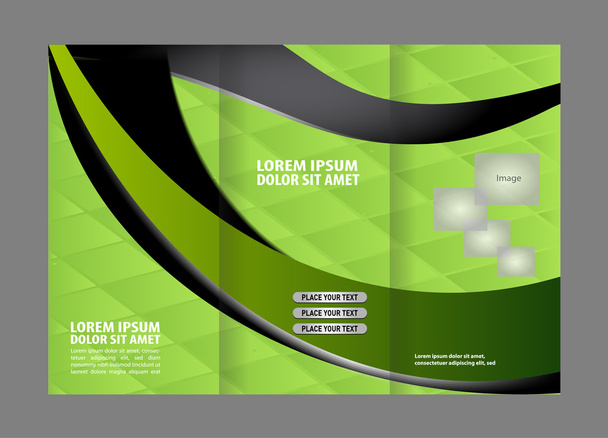 Presentación frontal y posterior de diseño profesional de dos páginas Business Trifold, Flyer, Banner o Plantilla
. - Vector, Imagen