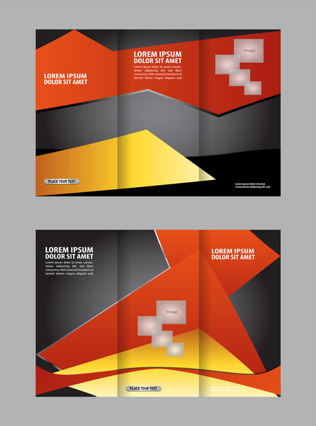 Векторная пустая трехслойная брошюра дизайн шаблона печати, тройной яркий буклет или флаер
 - Вектор,изображение