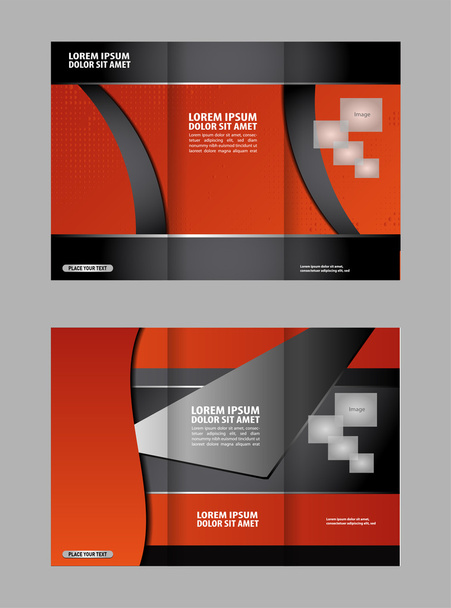 Trifold business brochure print template - Vector, Image