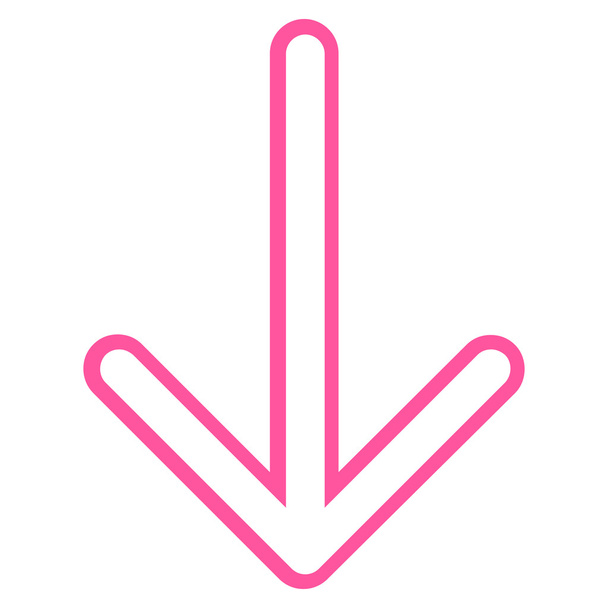Arrow Down Thin Line Vector Icon - Vector, Image