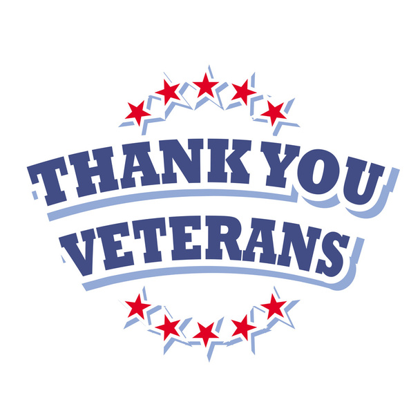 gracias veteranos logo aislado sobre fondo blanco
 - Vector, imagen