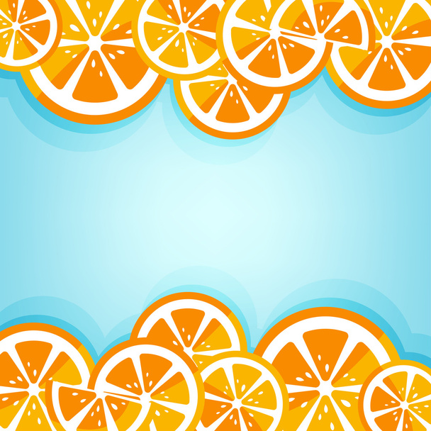 lemon frame with blue background - Vector, Image