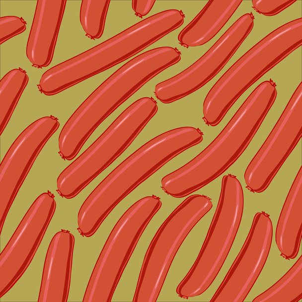 sausage colorful seamless background - Vector, Image