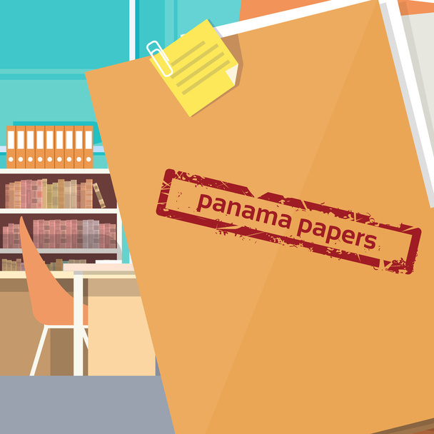 Panama kağıtları klasör gizli belge Offshore şirket - Vektör, Görsel