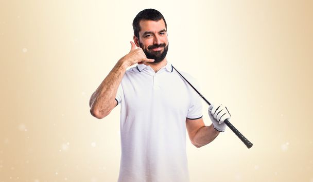 Így a telefon gesztus golfozó - Fotó, kép