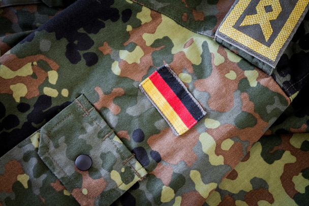 german flag and chief petty officer badge on german military jacket - Fotoğraf, Görsel